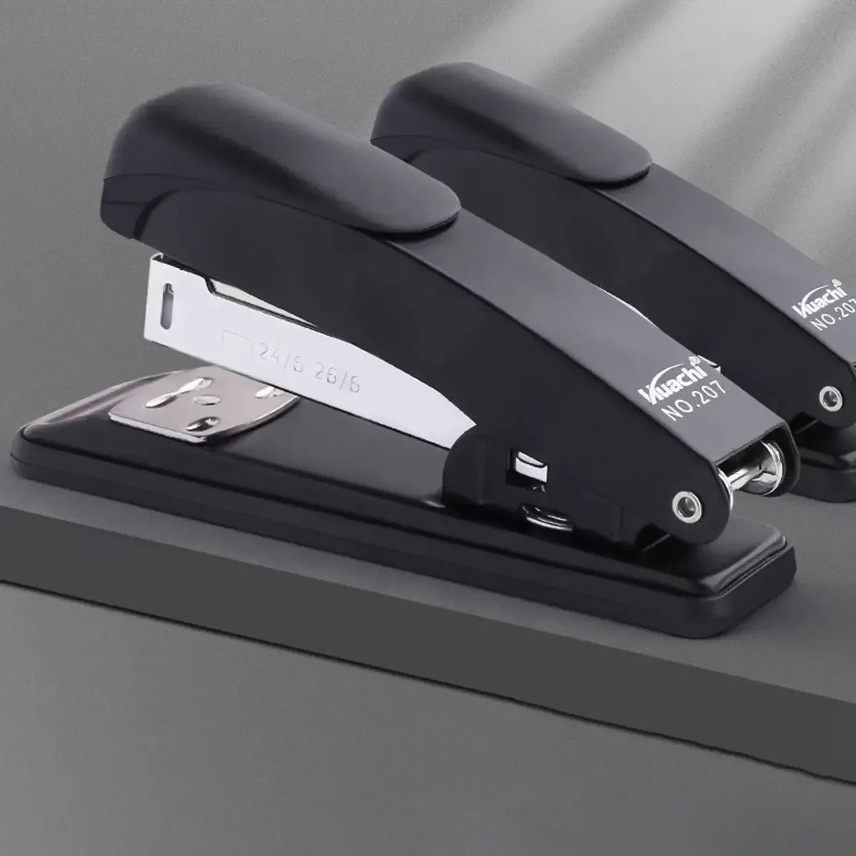 1 Pcs New Portable White Or Black Multifunctional Metal Stapler with Simple Creativity for Student Schools and Offices