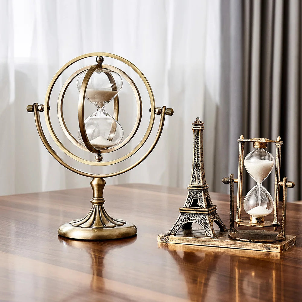 2021 Nordic Creative Retro Metal Hourglass Timer TV Cabinet Porch Decoration Hourglass Timer Office Home Decoration Ornaments