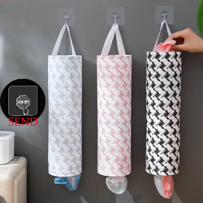 Home Trash Hanging Storage Plastic Bags Kitchen Organization Garbage Dispenser Wall Mounted Groceries Organizer Bag Send Hook