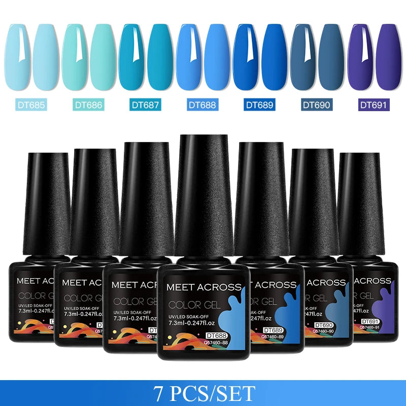 7pcs Gel Nail Polish Set For All Season 7.3ml Semi Permanent UV Gel Varnish Long Lasting Manicure Kit Soak Off Nail Supplies DIY