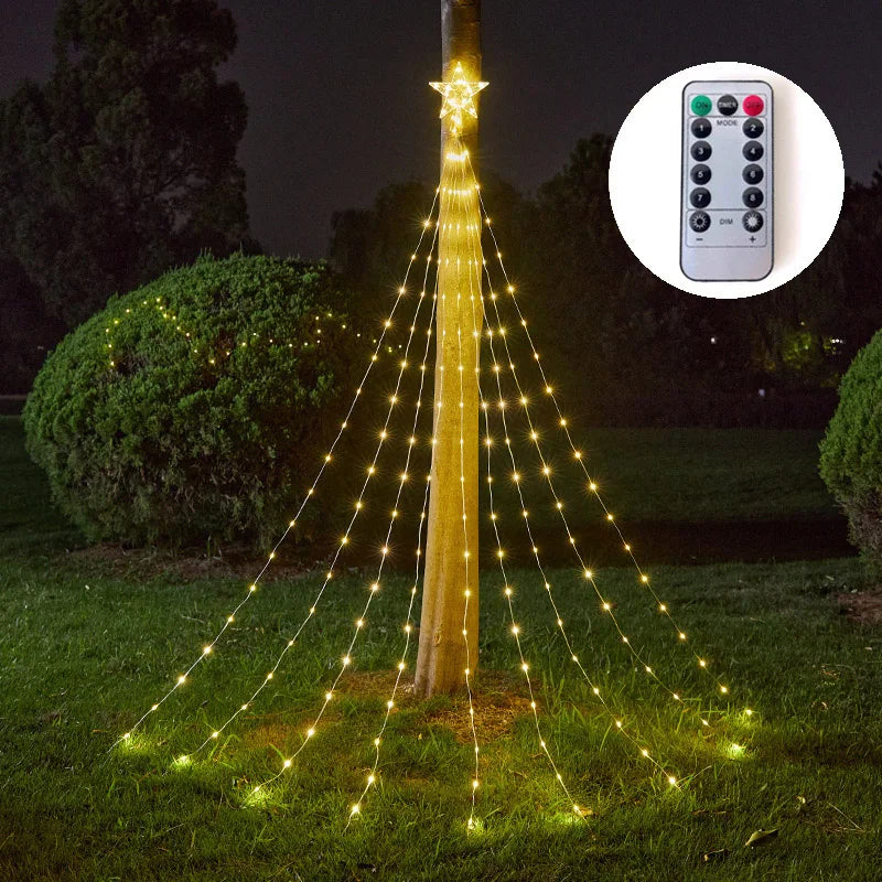 Animated Lightshow Cone Christmas Tree Led Yard Light Led String Lights Waterproof IP44 Home Xmas Outdoor Decoration EU Plug