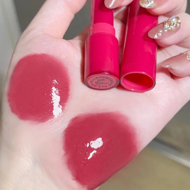 8 Colors Jelly Lipstick Moisturizing Mirror Water Light Solid Lip Gloss Glass Tea Red Brown Lip Glaze Tint Makeup Cosmetics New