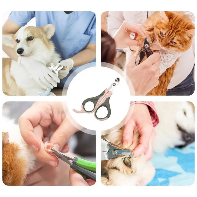 Professional Non Slip Handles Pet Nail Clipper Avoid Over Cutting Stainless Steel Scissors Cat Dog For Claw Care Grooming