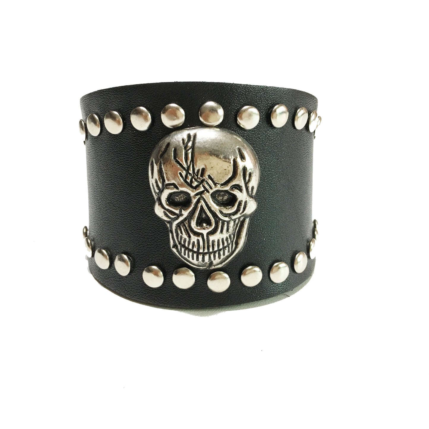 Charm Wide Wristband Leather Skull Trend Punk Style Rivet Hand Strap Performance Rock Bracelet Cuff Bangle for Men WristBracelet