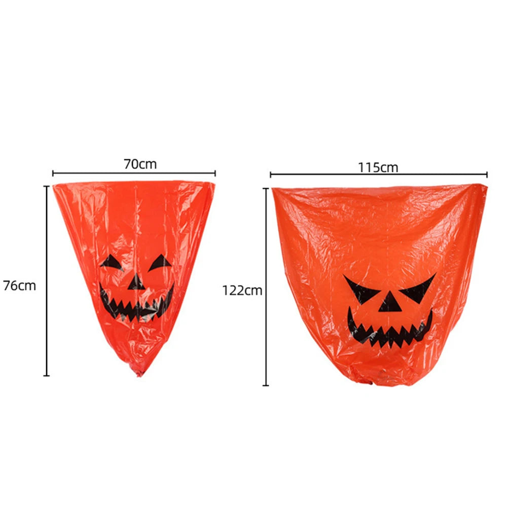 Large Halloween Pumpkin Plastic Garbage Leaf Bags For Home Outdoor Fall Garden Yard Decoration Lawn Bag Halloween Party Props