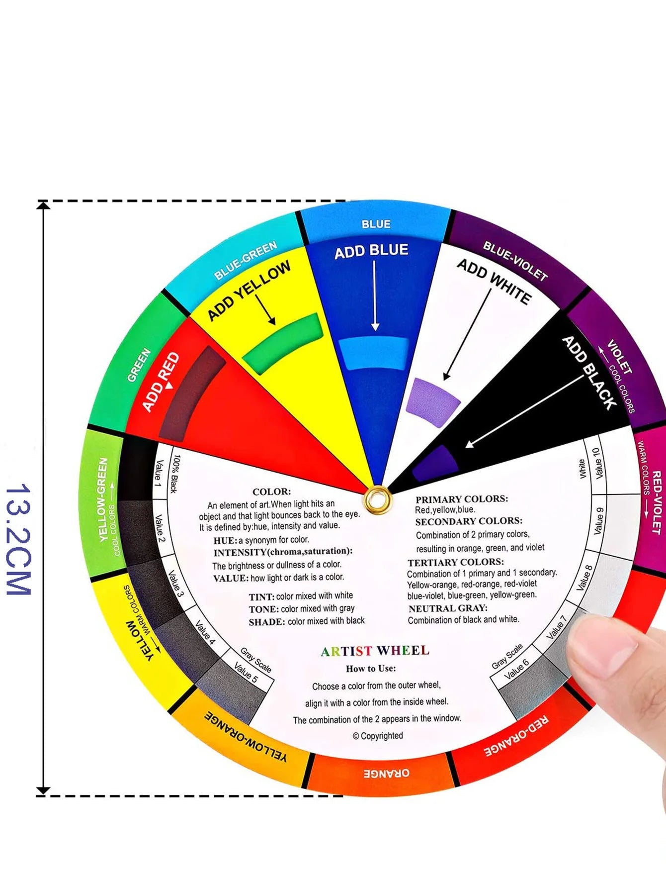 Bview Art Color Mixing Wheel for Artist and School Learning Guide Art Class Teaching Tool