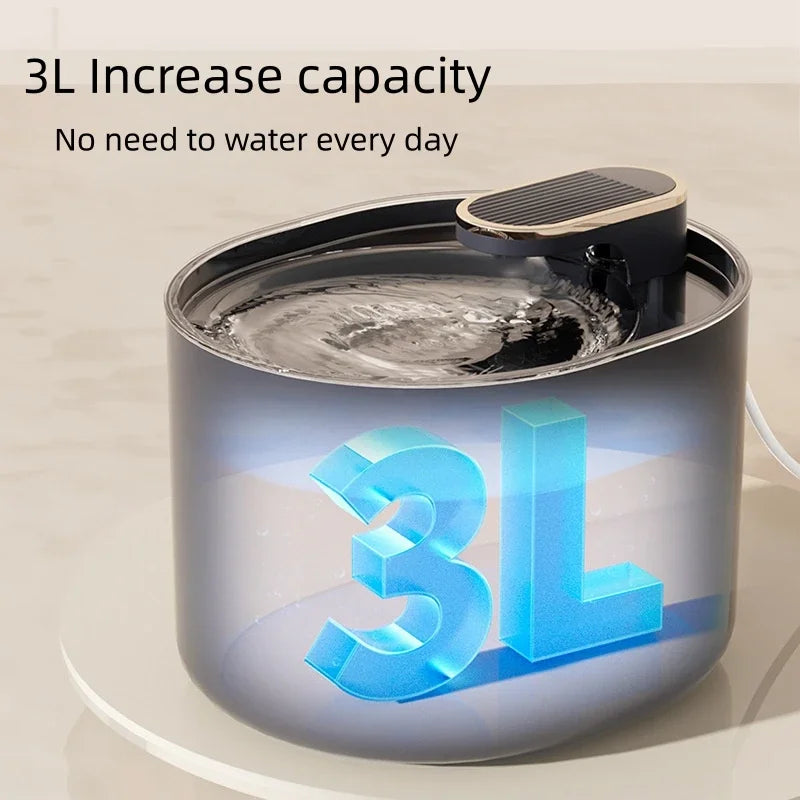 3L Cat and Dog Water Fountain with LED Light, Automatic Circulation Filtration, Ultra Silent USB, CatsElectric Mute Water Feeder