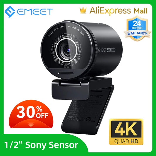 Webcam 4K HUD Web Camera 1080P 60FPS Streaming HDR Camera With Sony Sensor EMEET S800 Webcam With Dual Noise Cancelling Mics