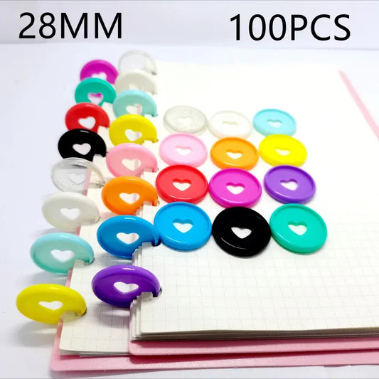 28MM color plastic binding ring mushroom hole loose-leaf notebook love CD binding supplies