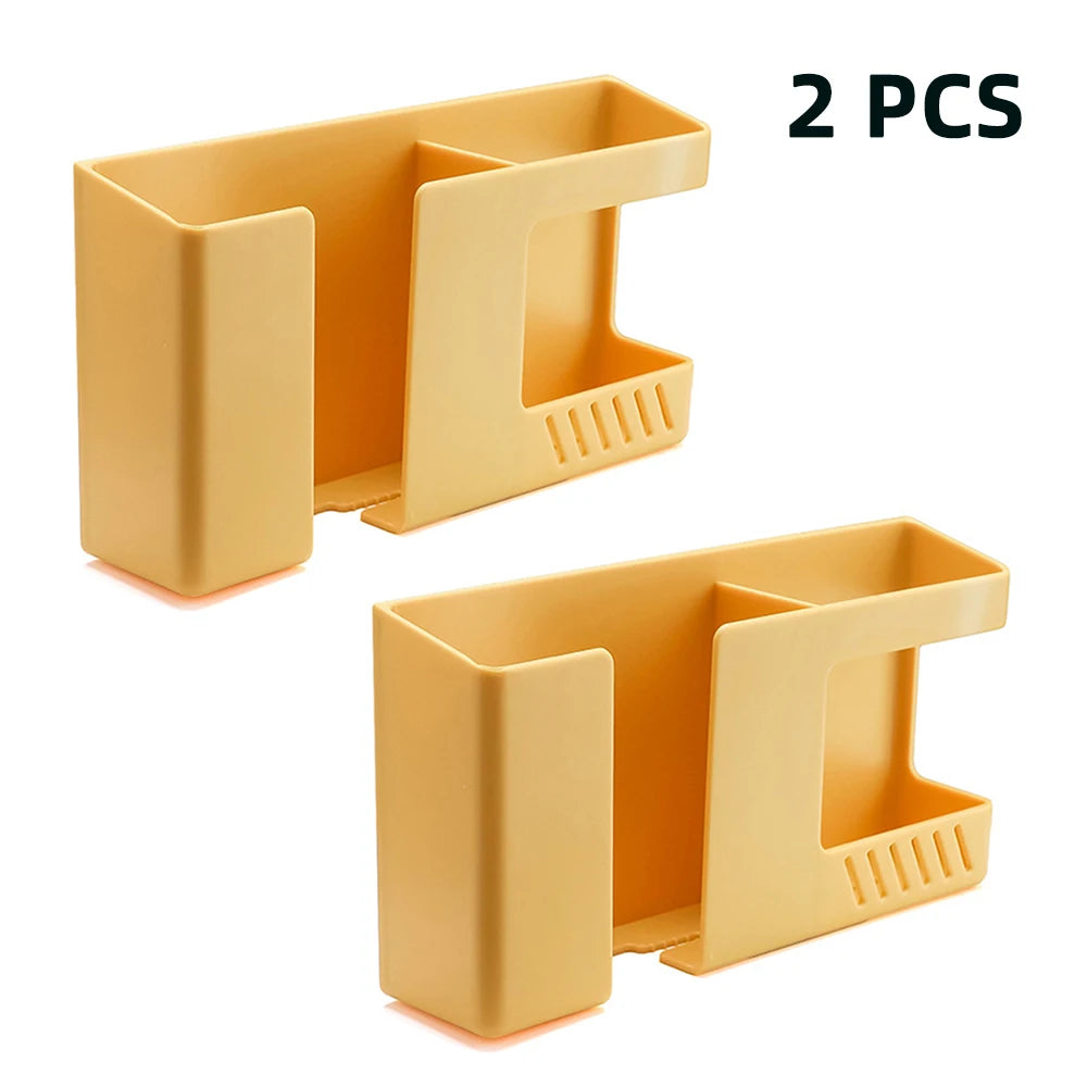 4/2/1Pcs Punch-free Mobile Phone Holder Wall Mount Stand Remote Control Organizer Storage Box Charging Bedside Container Rack