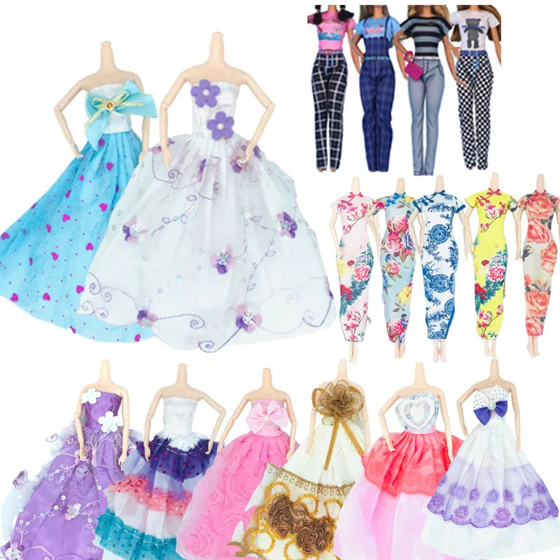 Pretty Princess Closet for 30cm Barbie Dolls 65pcs Clothes and Accessories Wardrobe Toys for Girls BIrthday Gift for Children