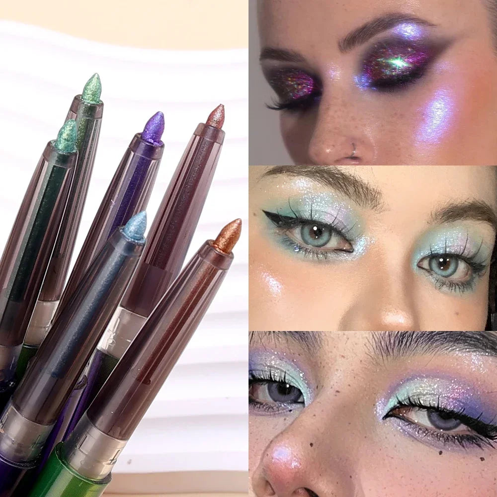 Pearlescent Shiny Eyeliner Eyeshadow Pencil Waterproof Lasting Glitter Green Pink Eye Shadow Lying Silkworm Pen Makeup Cosmetics