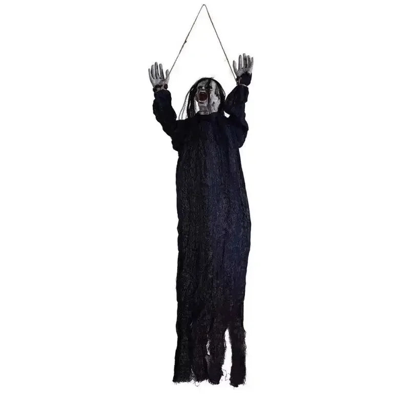 Halloween Spirit Face Decorations Halloween Decoration Hanging Ghost Crawling Ghost Long Hair Ghost Horror Party Haunted House