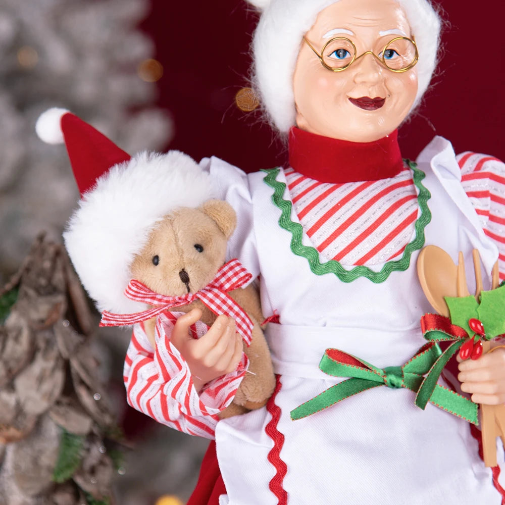 Santa Claus Granny Doll 50cm Standing Santa Claus Ornament Christmas Scene Doll Decoration 2024 Christmas Gift For Children