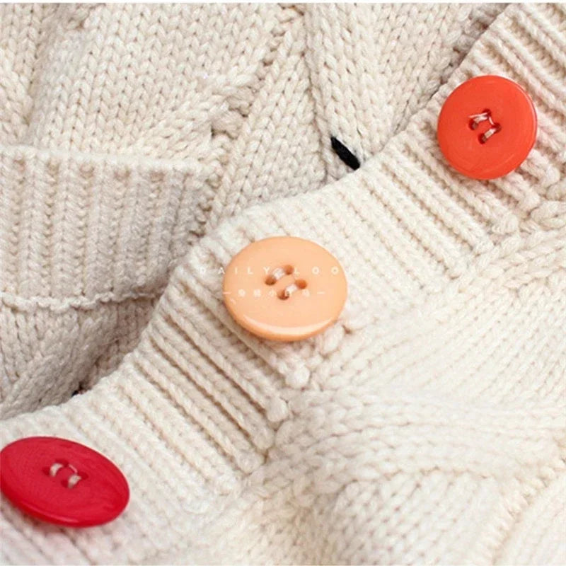 Women Warm Knitted Jacke Cardigan Sweater New Fashion Casual Pocket Embroidery Knit Oversized Cardigans Coat Lady Loose Sweaters