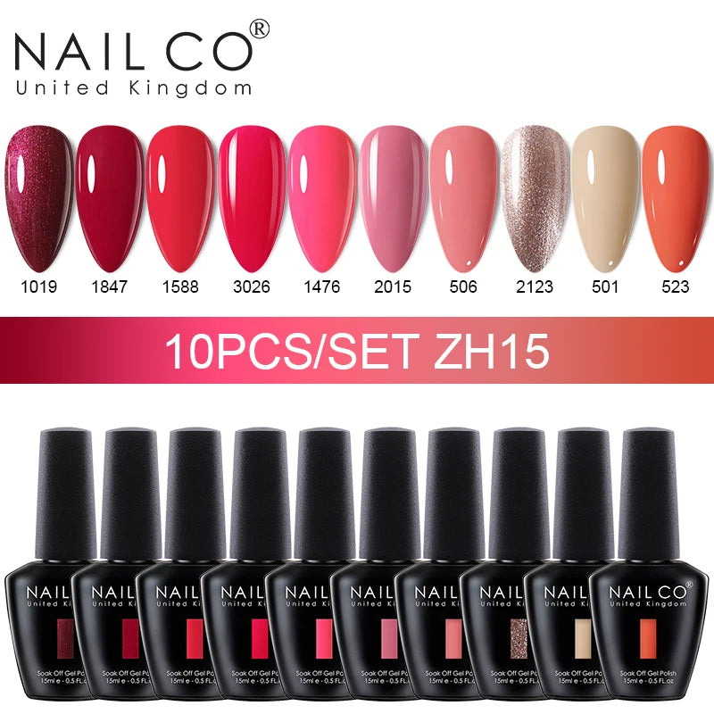 NAILCO 15ml 10/20pcs Gel Nail Polish Set Spring Summer Color UV Gel Nail Art All For Manicure  Gel Paint For DIY Professionals