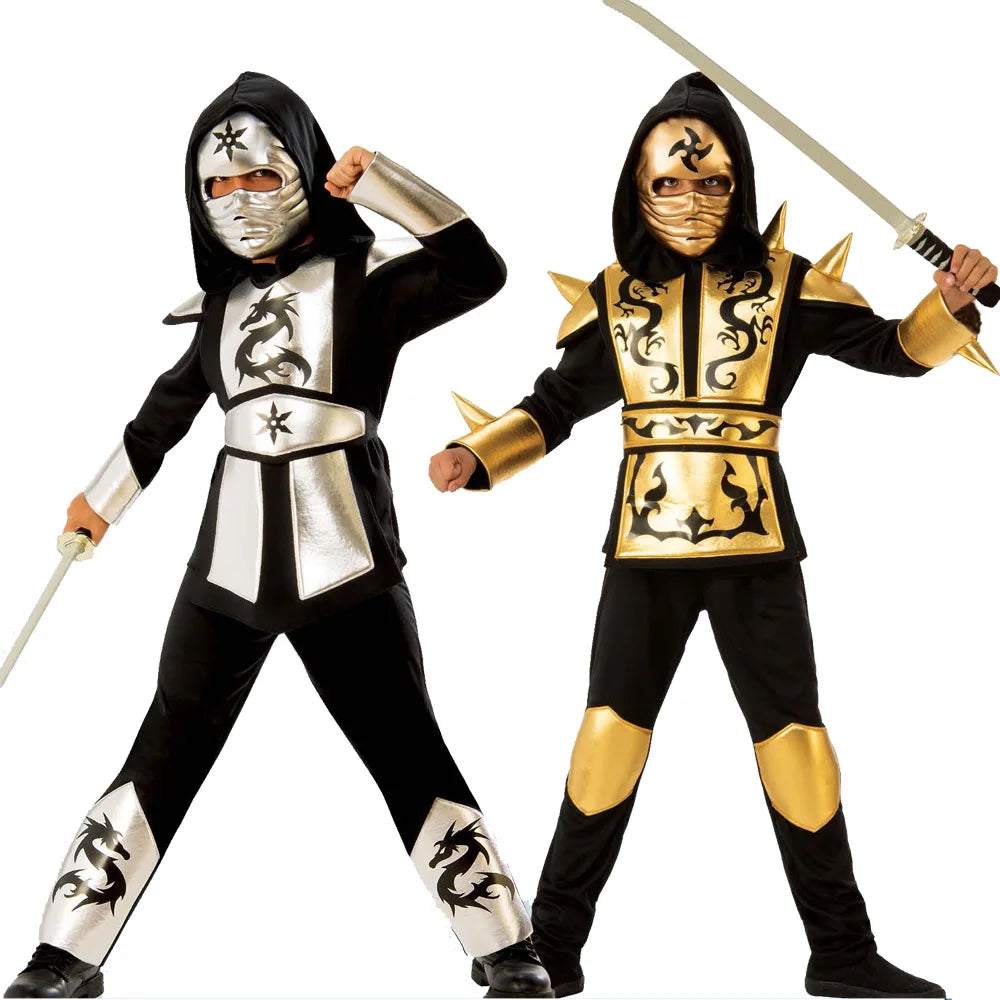 Halloween Costumes for Kids Ninja Costume Boys Halloween Costumes Shirts with Hood Pants