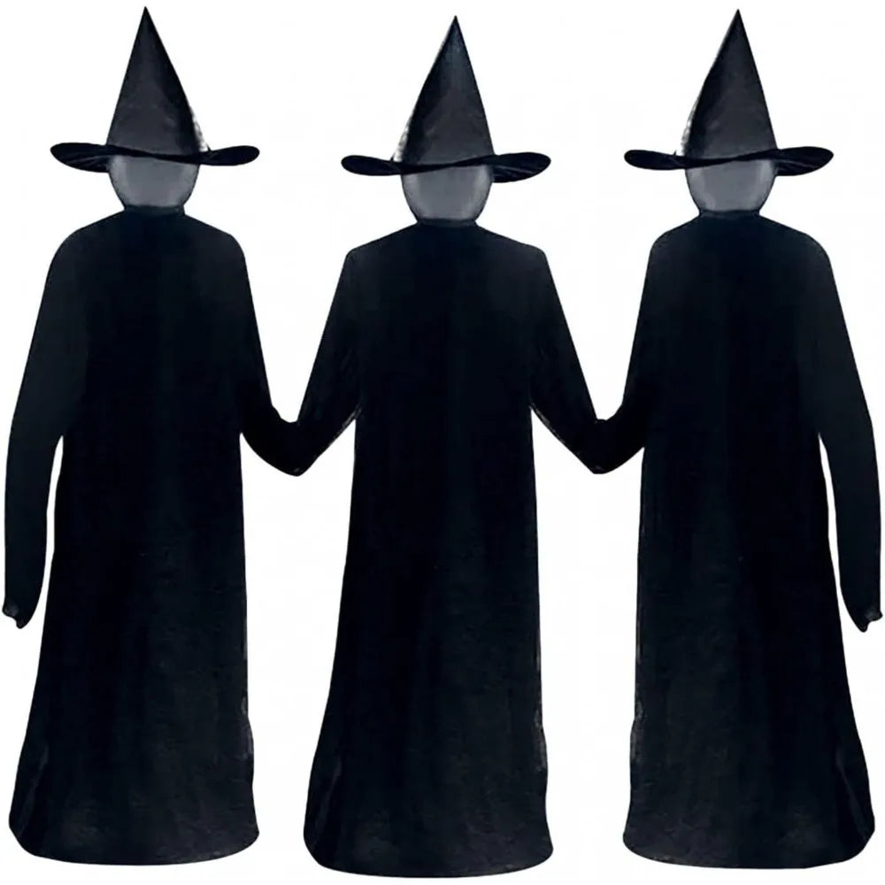 1pc Halloween Witches Stakes Glowing Faceless Sound-Activated Scary Witch Light-Up Life Size Outdoor Yard Party Decoration Props