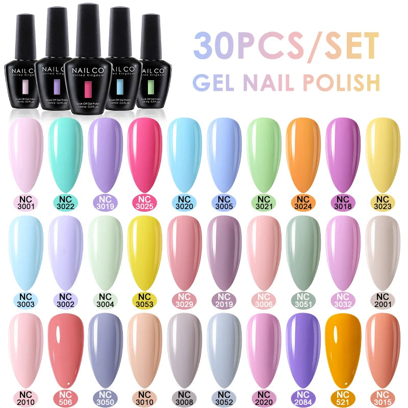 NAILCO 15ml 10/20pcs Gel Nail Polish Set Spring Summer Color UV Gel Nail Art All For Manicure  Gel Paint For DIY Professionals