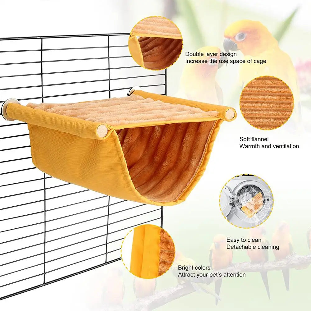 Pet Hanging Hammock Warm Nest Bed Removable Washable Parrot Bird Cage Perch For Parrot Hamster House Accessories