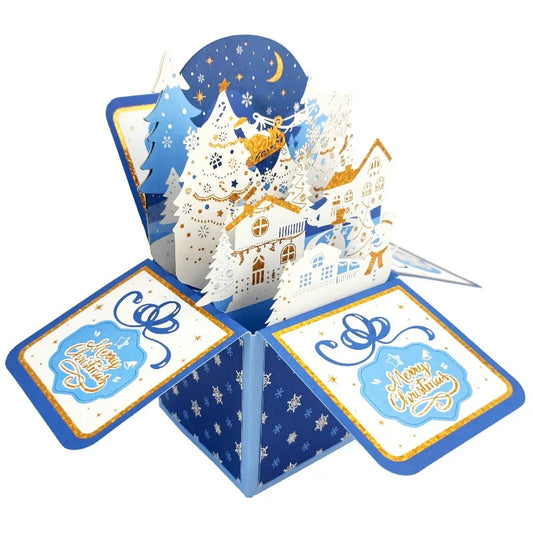3D Pop Up Christmas Cards, Xmas Gift Greeting Cards for Your Friends, Children and Family, Included Blank Notecard & Envelope
