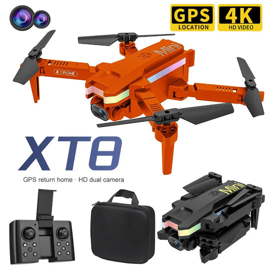 2023 New XT8 Mini Drone 4K Professional HD Camera WIFI FPV Air Pressure Fixed Altitude Foldable Quadcopter RC Helicopter Toys