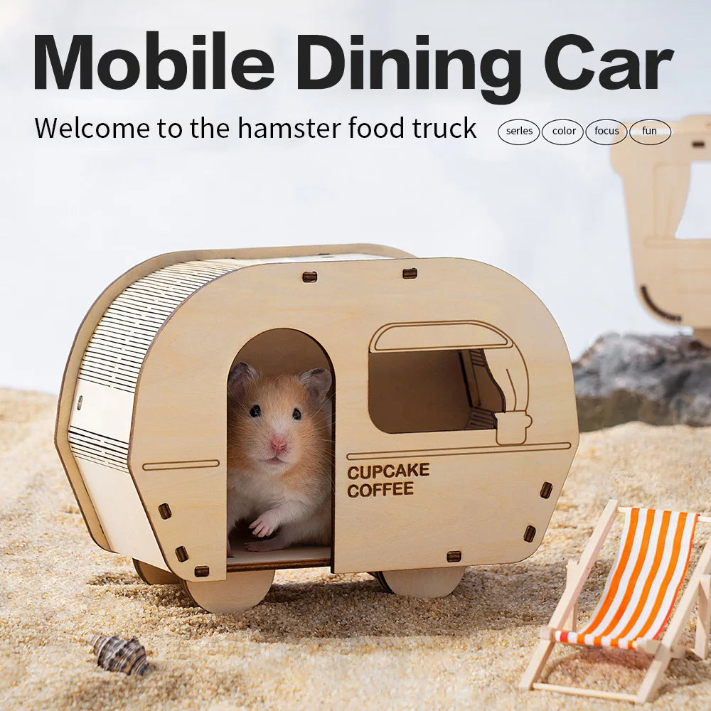 Hamster Squirrel House Toys Guinea Pig Wooden Hideout House Rabbit Chinchilla Gerbil Nest Hamster Accessories Small Pet Supplies