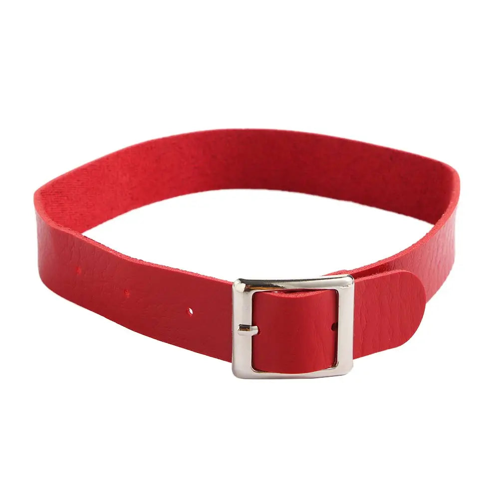 Fashion Gothic Punk Collar Necklace PU Leather Choker Necklace Buckle Collar