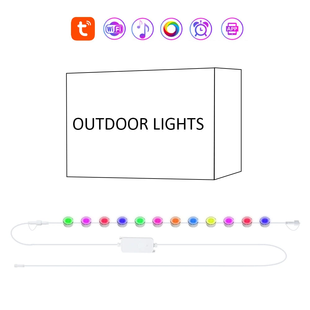 Wiscolor Smart WIFI RGBIC Eaves Lights Permanent Outdoor Lights Outdoor Waterproof Light Strings Support Alexa, Google Assistant