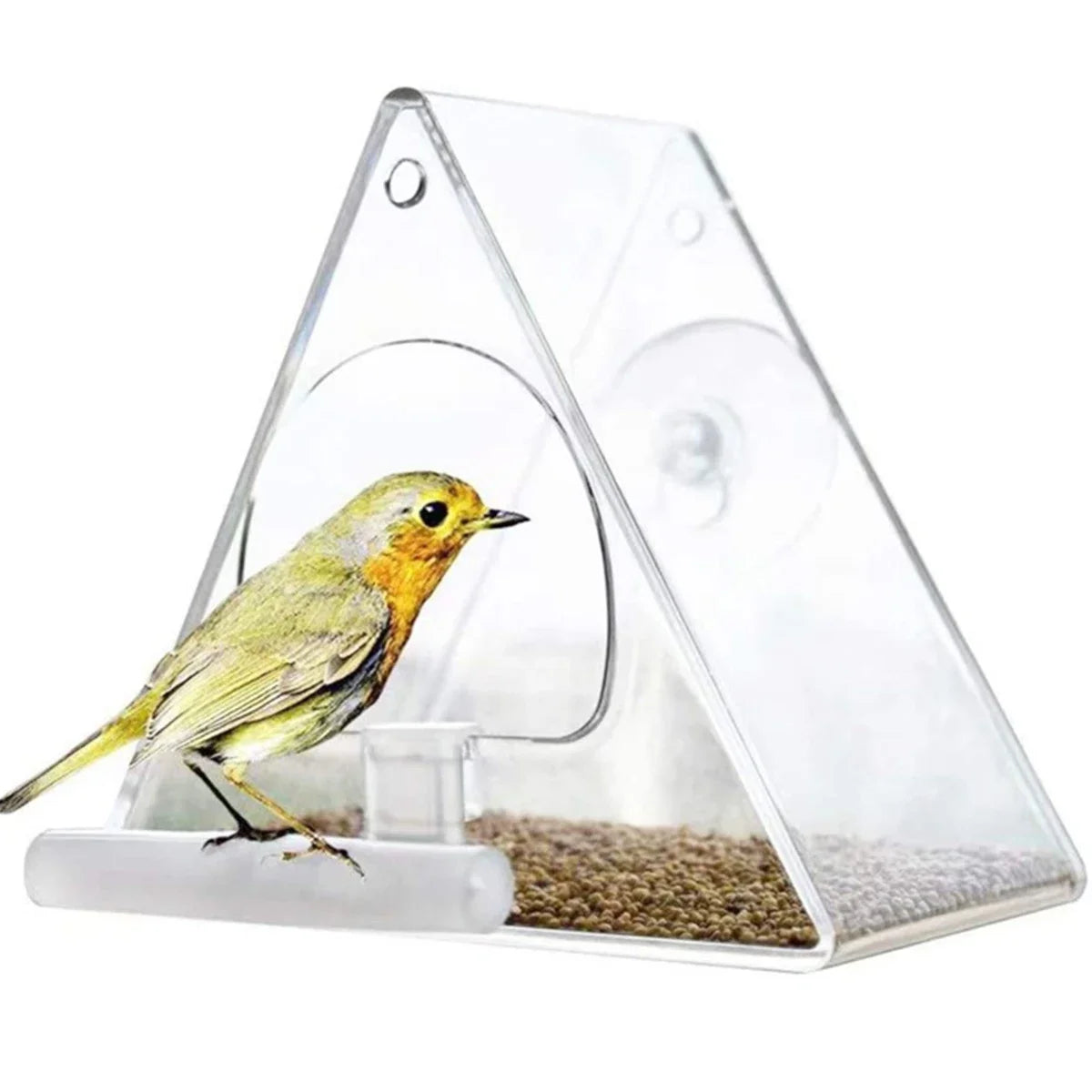 Acrylic Bird Feeder Hanging Seed Feeder Clear Wild Bird Seed Feeder Durable Window View Garden Outdoor Bird Feeding Supplies