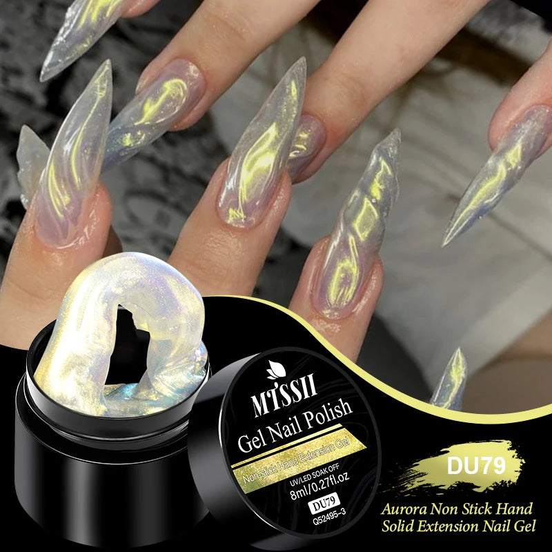 8ml Clear Non Stick Hand Solid Extension Nail Gel Polish Carving Flower Nail Art Building UV Gel Acrylic Varnish Manicure DIY