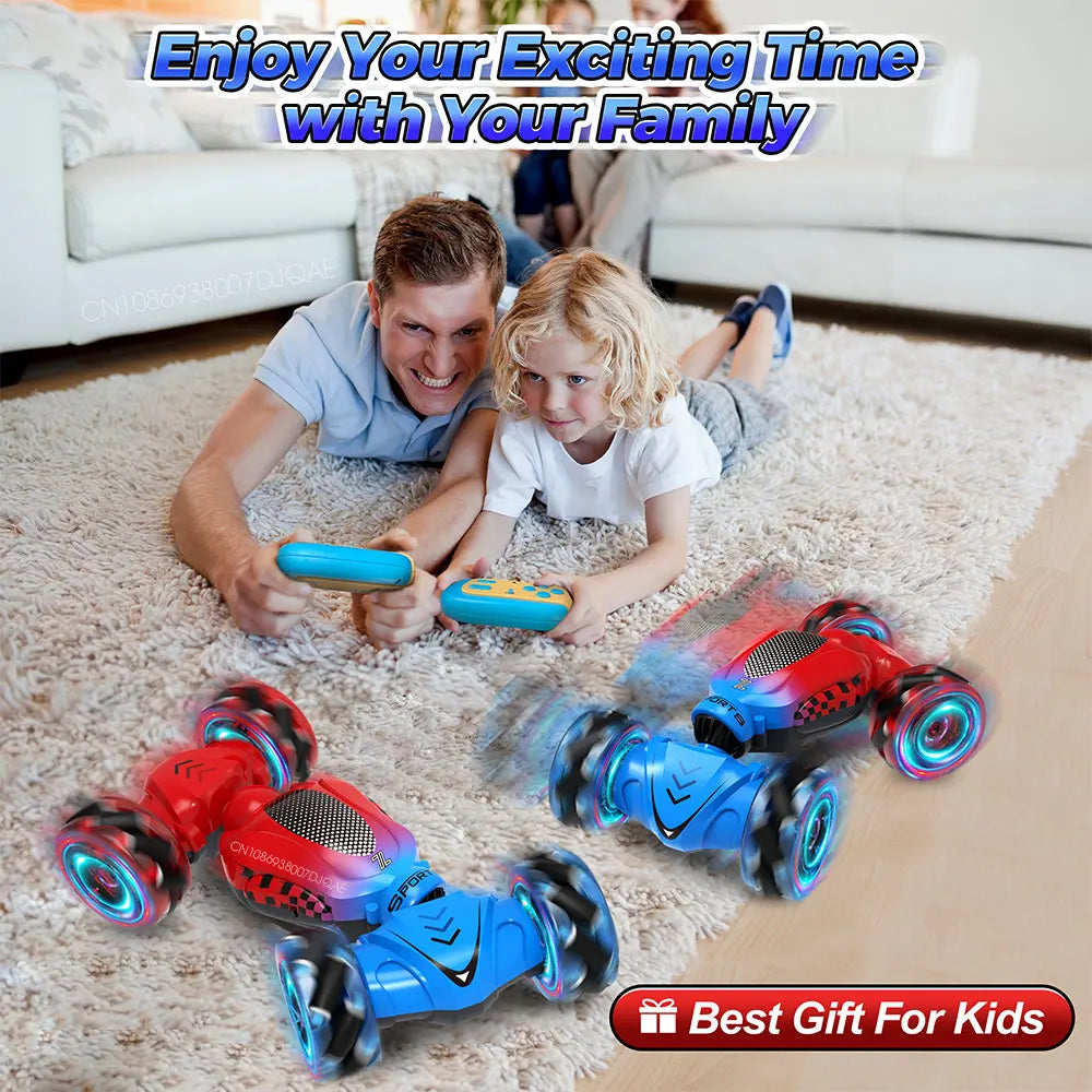 4WD Drift RC Stunt Car 2.4G Gesture Radio Remote Control Twist Car 360° Rotating Climbing Car Toys for Kids Boys Birthday Gift