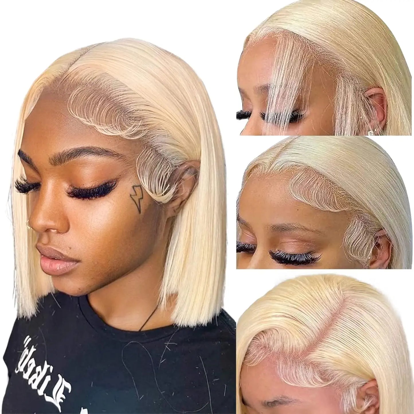 613 Blonde Short Bob Wig Transparent Lace Front Human Hair Wigs Straight 13X4 Burgundy 99j Brown Colored Cut Lace Frontal Wig