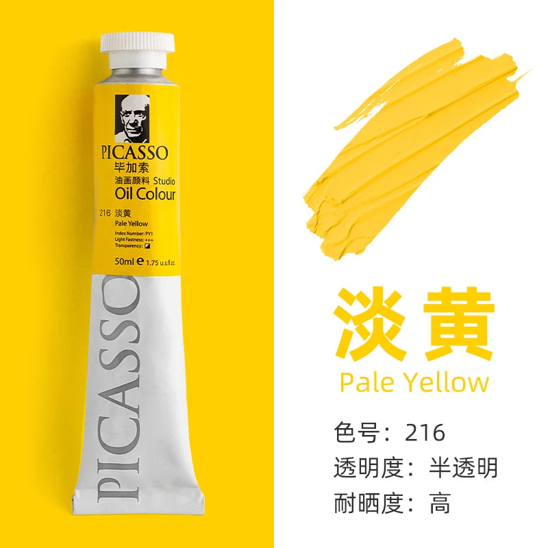 170ml LargeTubes Oil Paint Non-Toxic Excellent Tinting Strength, Mixable for Canvas Painting Artist Beginners DIY Art Supplies