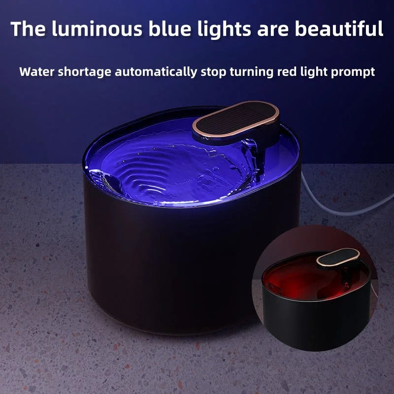 3L Cat and Dog Water Fountain with LED Light, Automatic Circulation Filtration, Ultra Silent USB, CatsElectric Mute Water Feeder