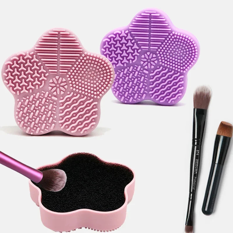 Seashell Washing Brush Box Cleaning Mat Cosmetic Brushes Cleaner Make Up Brushes Cleaner Pad Universal Scrubber Pads Accessories