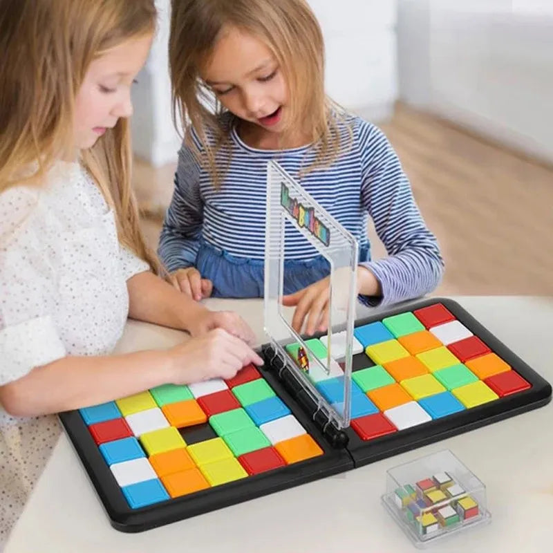 3D Race Cube Children Toys Party Board Games Two People Battle Race Colorful Squares Toy Parent-Child Double Speed Magic Cube