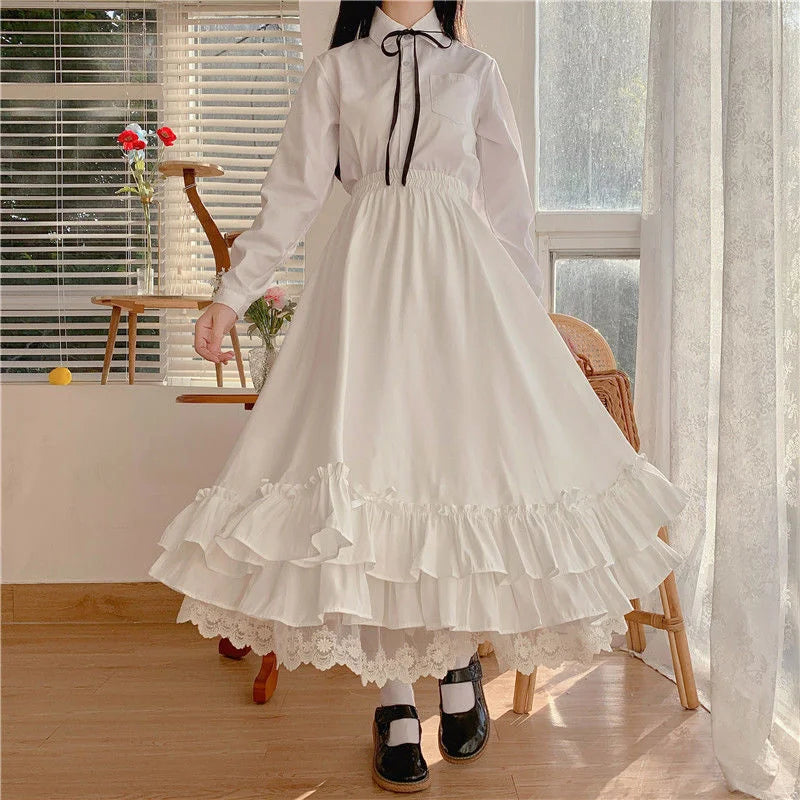 Skirts for Women 2023  White Skirt Japanese Y2k Kawaii Clothes Lolita Skirt Cheap Women's Clothing and Free Shipping Midi Skirt