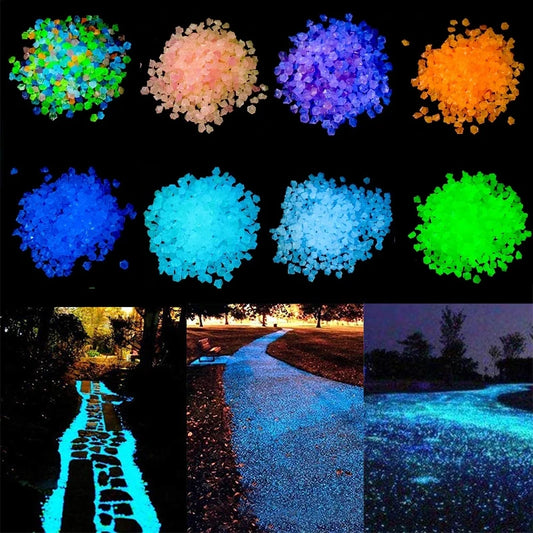 Luminous Sand Stones Garden Park Road Pebbles Glow in Dark Ornament Party Wishing Bottle Luminous Sand Stones Decoration