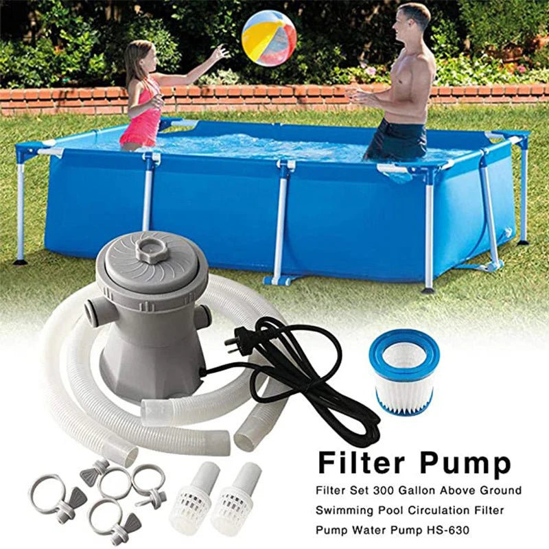 Above Ground Pool Filter Pump Electric Pool Circulating Cleaner Reusable Swimming Pool Filter Device Ground Paddling Pool Water