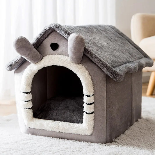 Foldable Pet House Indoor Soft Warm Kennel Removable Washable Pet Bed Tent House With Cushion For Extra Small Dogs And Cats