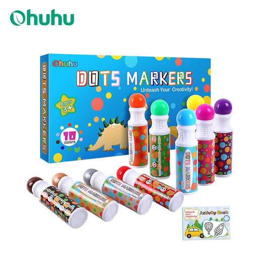 Ohuhu Dot Makers Bingo Pen Mini Graffiti Flowing Pen Washable Paint Signature Pen Watercolor Pen Children's Painting Tools Kids