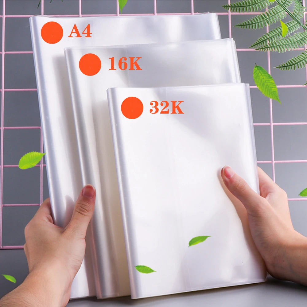 5 Sheets A4 A5 B5 Textbook Notebook Covers Transparent Book Cover Waterproof Book Case Students Wrapping Films School tationery