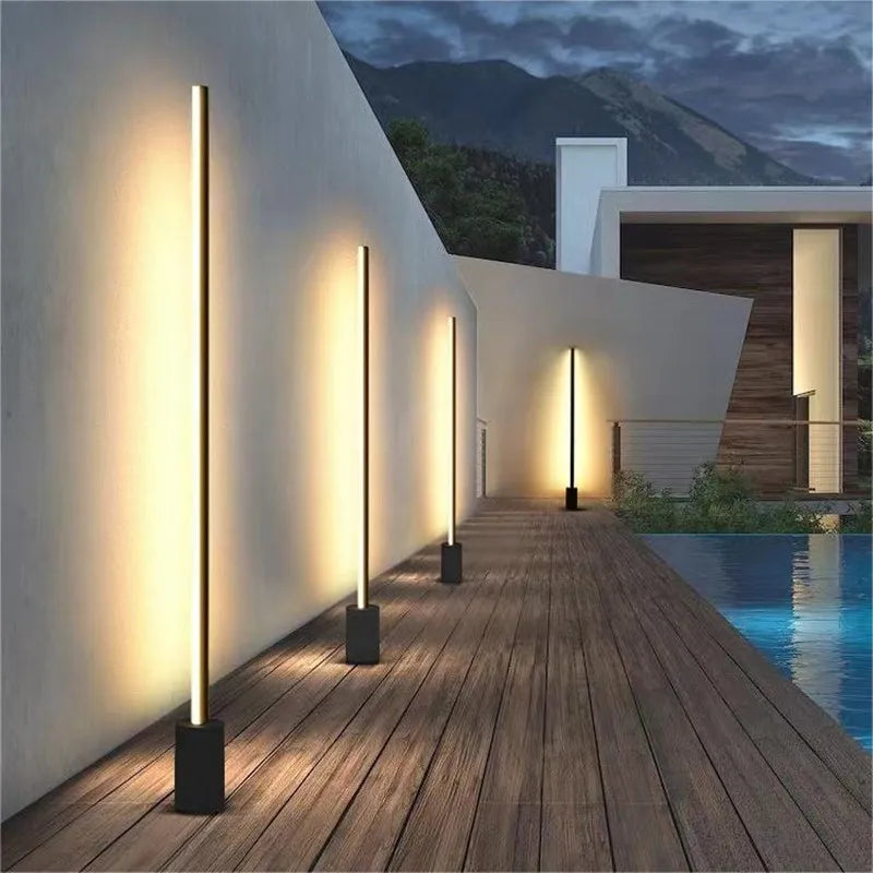 New outdoor floor garden lawn simple villa entrance lamp, solar garden floor lamp