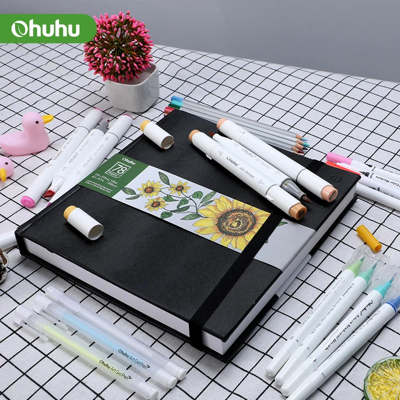 Ohuhu Marker Pads Art Sketchbook Hardcover Notebook Student Art Painting Drawing Watercolor Book Graffiti Sketch School Supplies