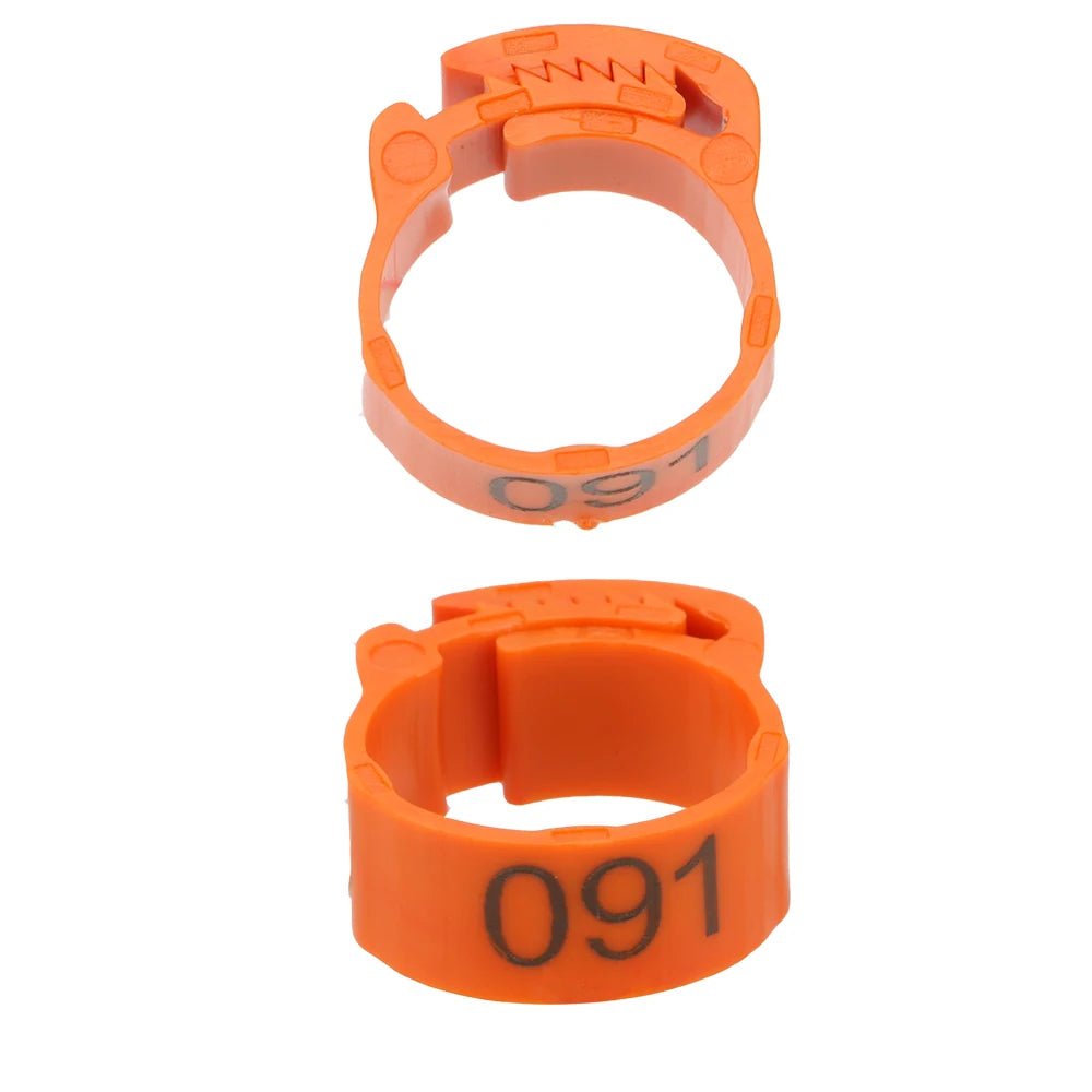 100Pcs/set Color Randomly Buckle Ring Foot Ring Leg Digital Label For Chicken Duck Pigeon Adjustable