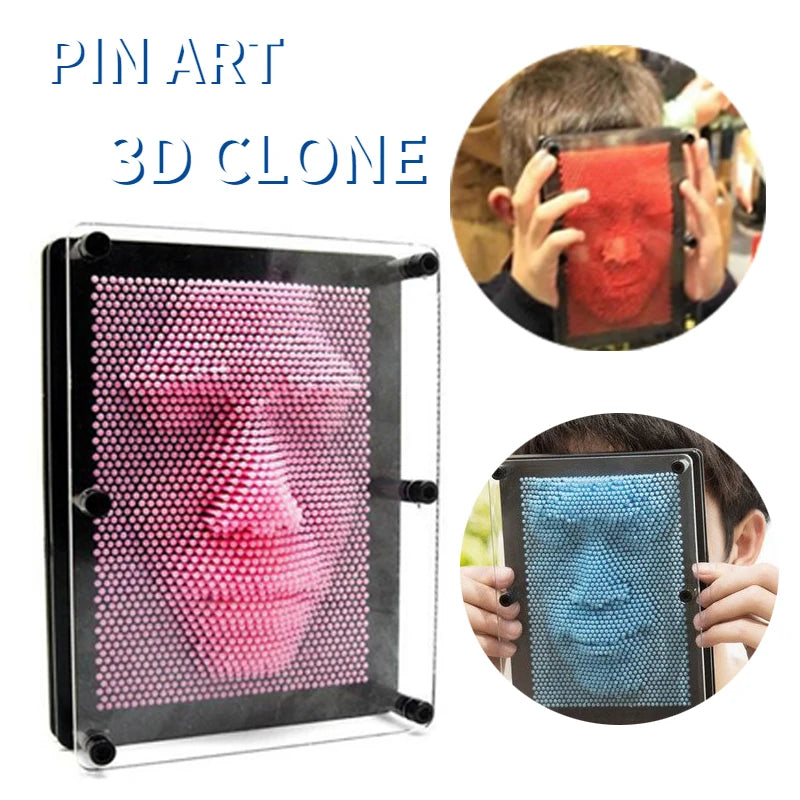 Funny 3D Clone Pixel Art Blocks Toy Colorful Pin Art Toy Clone Face Palm Model Pinart Kids Family Funny Game Creative Gifts