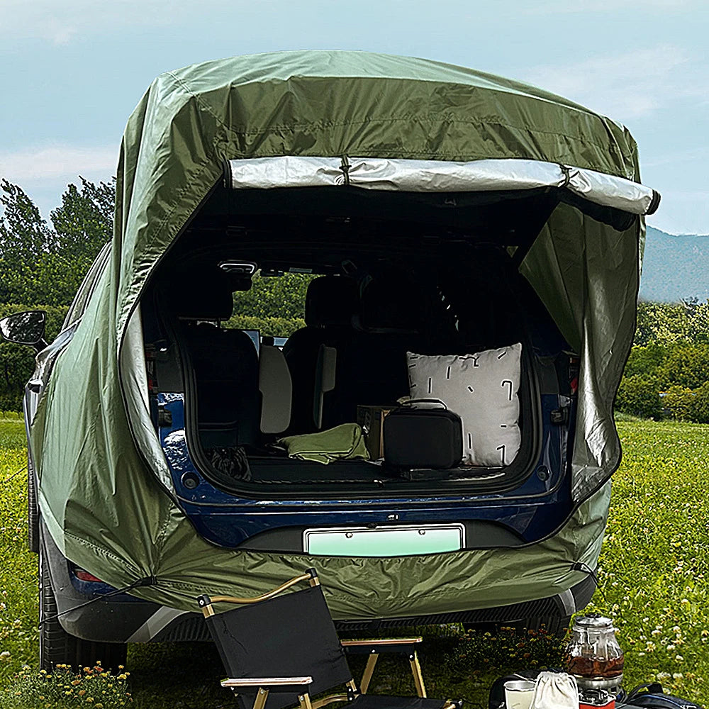 Camping Car Rear Tent Outdoor Car Trunk Tent with Canopy Car Trunk Extension Tent Sunshine-Proof Camping Equipment