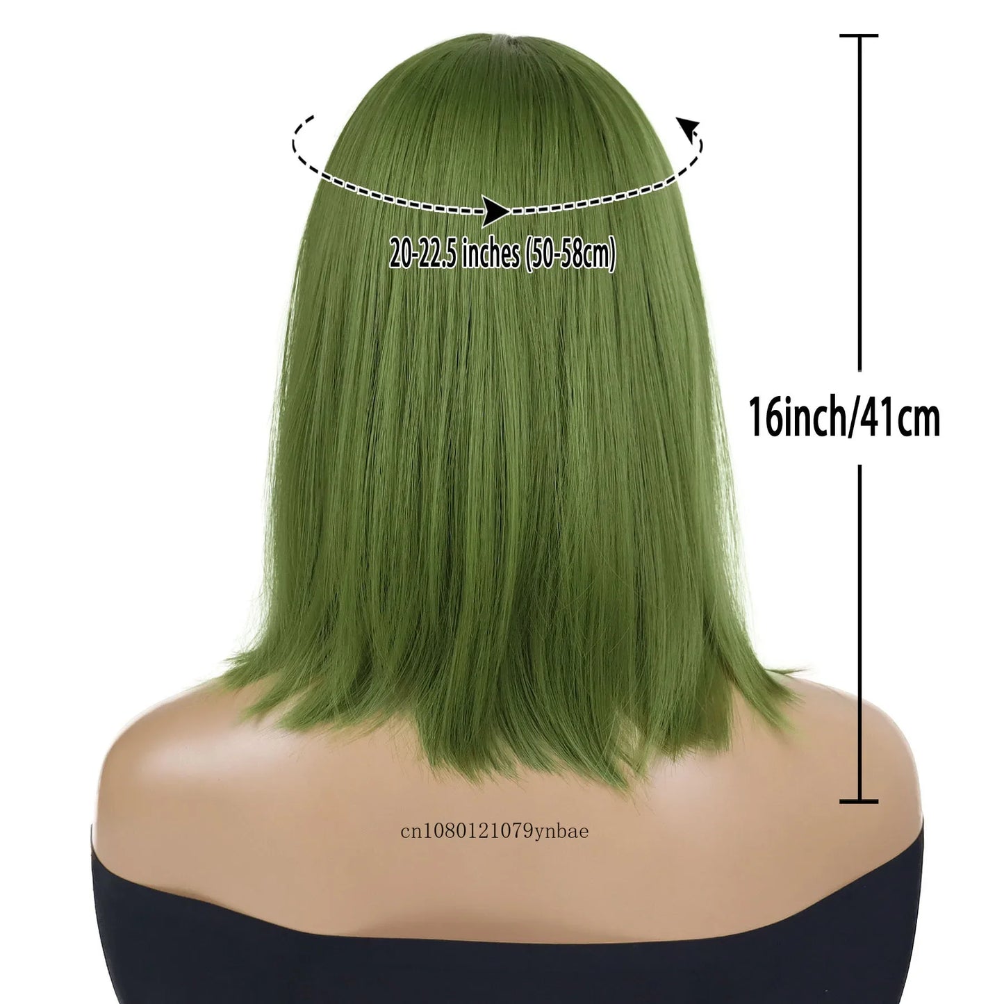 Green Cosplay Wigs with Bangs for Women Girls Bob Wig Lolita Style Halloween Costume Carnival Party Christmas Use Heat Resistant