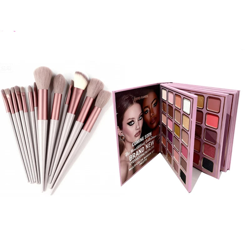 78-Color Multifunctional Makeup Palette and Brush Set, Matte, Pearlescent, Glitter, Highlighter, Contouring, Blush, Eyeshadow, Lip Gloss Combination Palette, Cosmetics, Makeup Tools, Makeup Book, Cosmetics Set, Daily Use, Chr